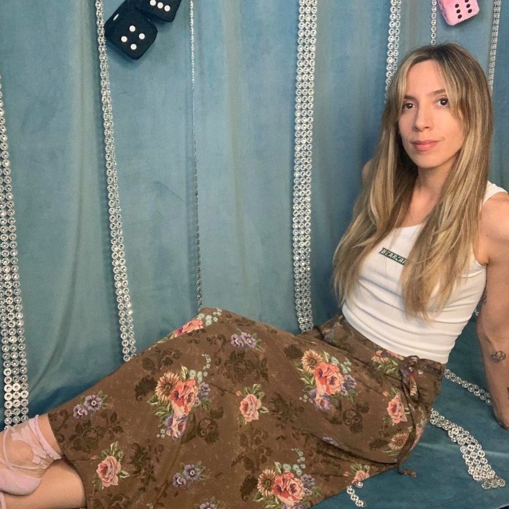Full length floral victorian maxi skirt